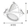 LED Down light Static White Φ 195