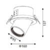 LED Down light Static White Φ 160