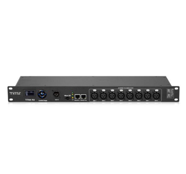 Titan A8 / Streaming ACN to DMX/RDM node1DMX-IN+8DMX-OUT Record any Art-Netstream onto the SD Card